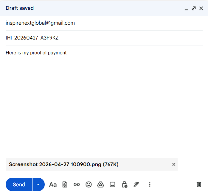 Example of payment receipt