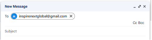 Entering recipient email address