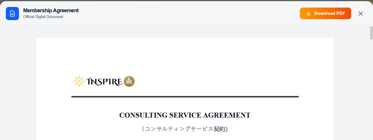 Download contract button