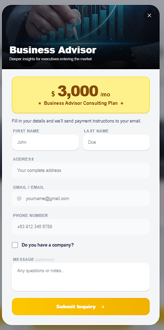 Inquiry form fill-up