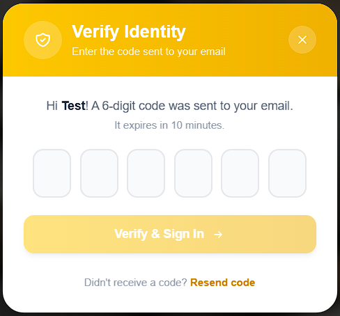 OTP verification modal