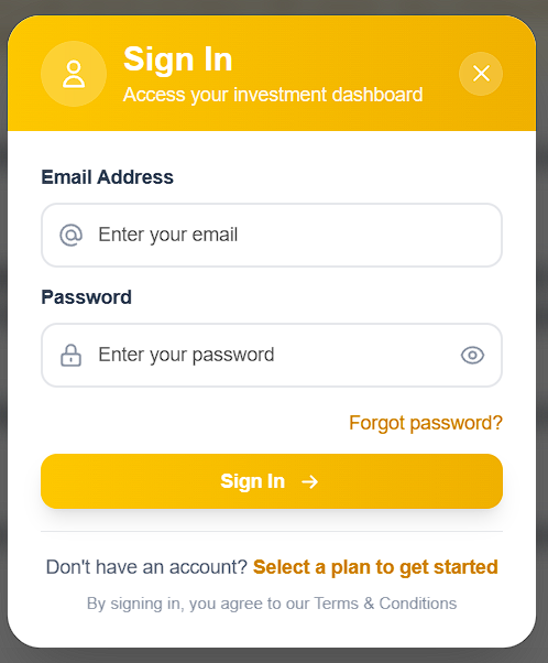 Sign in modal